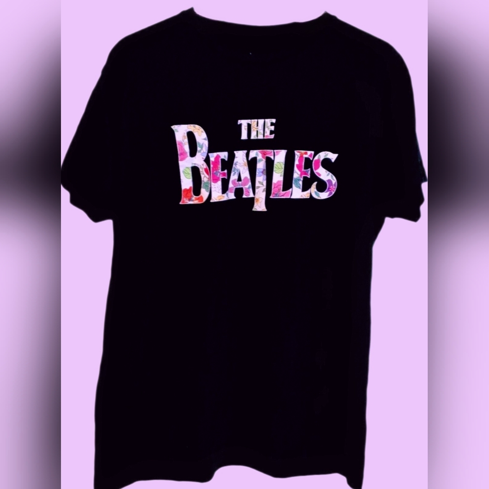 The Beatles Black Short Sleeve Tee Classic Crew Neck
